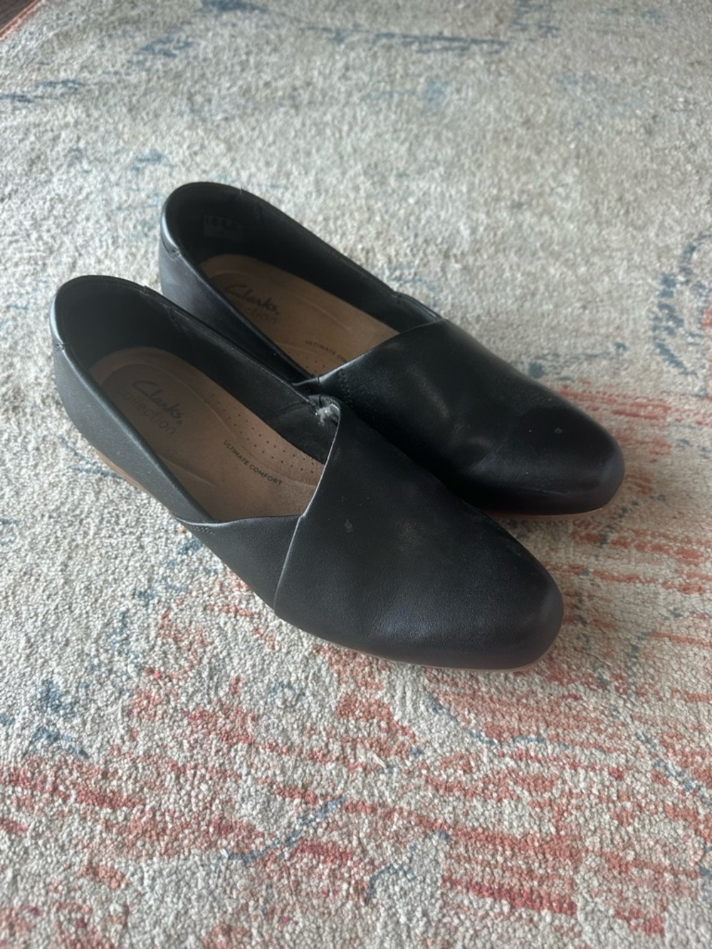 Clarks Black Leather Loafers